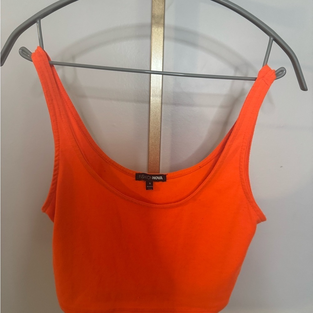 Bright Orange Crop Top - Picture 3 of 6